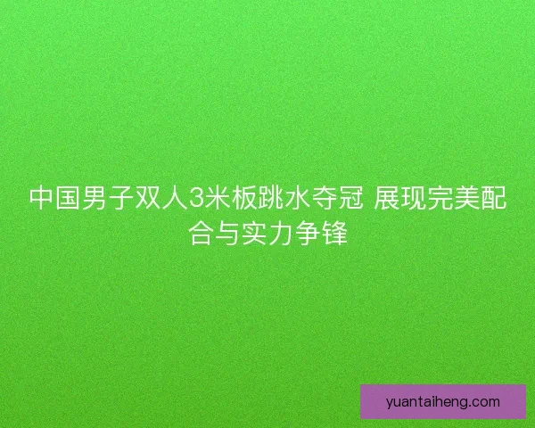 中国男子双人3米板跳水夺冠 展现完美配合与实力争锋